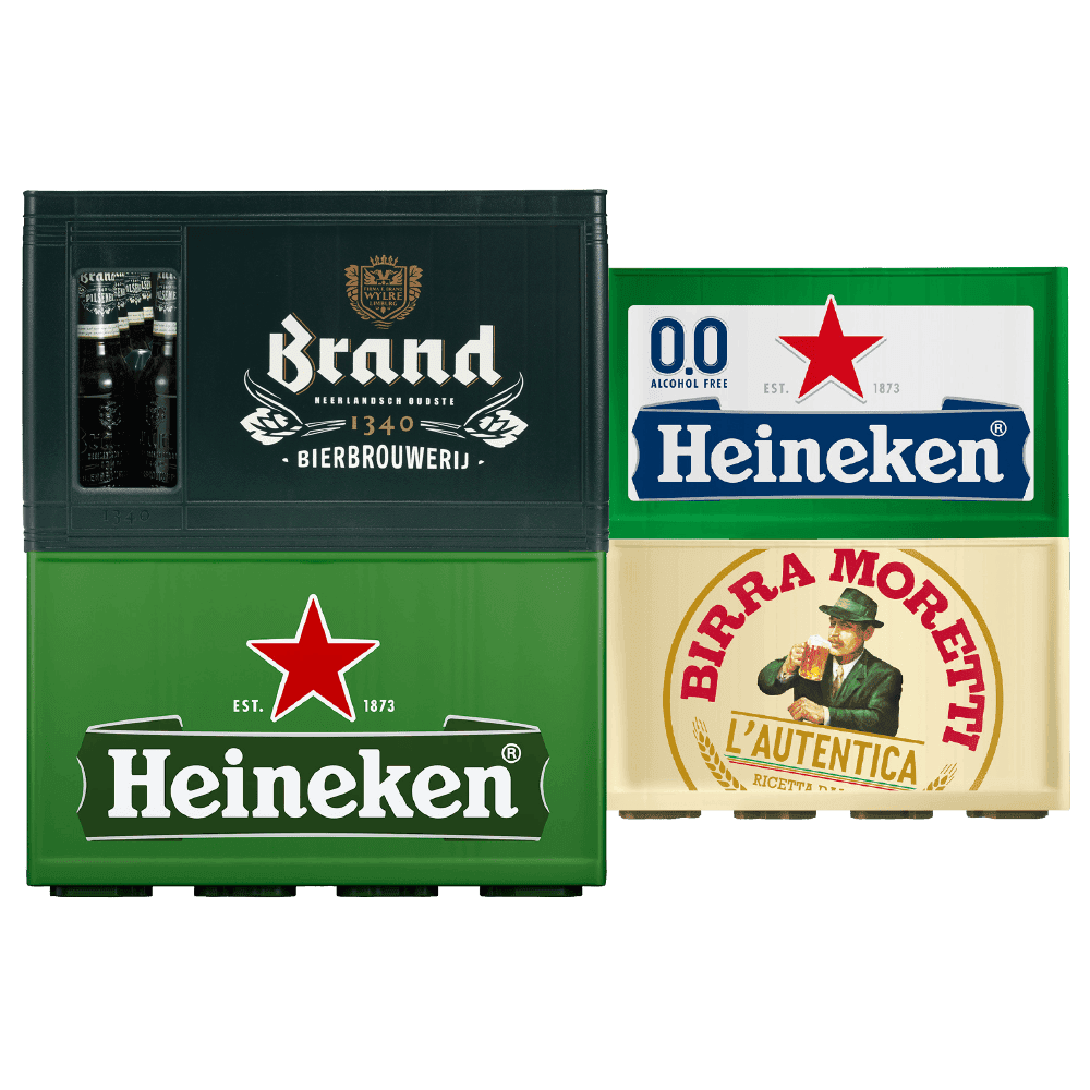 Heineken Pils en 0.0%, Brand en Birra Moretti Pils