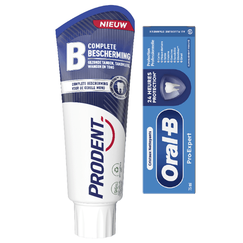 Alle Oral-B, Prodent en Zendium Tandpasta