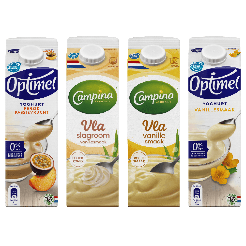 Optimel Yoghurt en Campina Vla