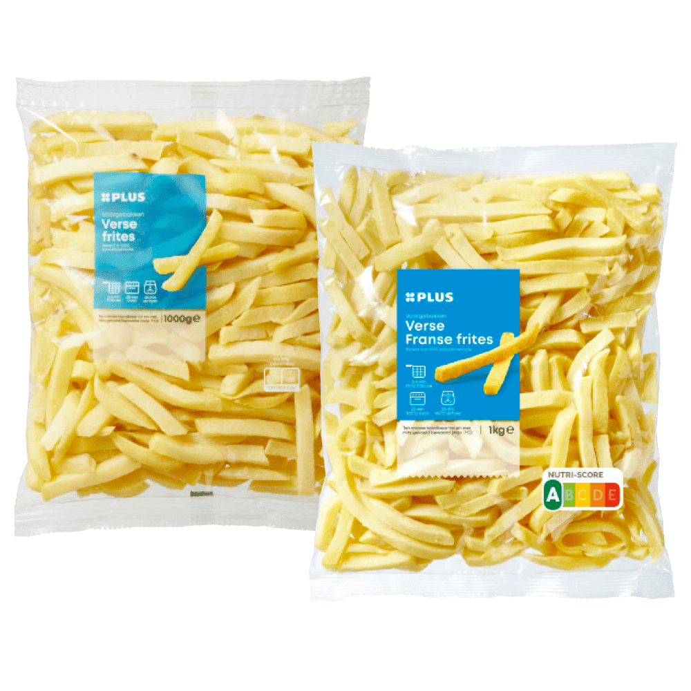PLUS Verse frites en zoete aardappelfrites