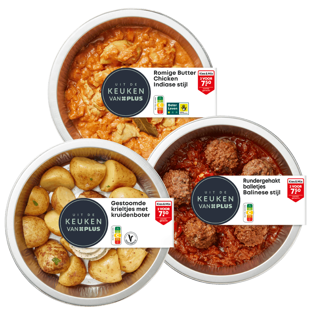 Uit de keuken van PLUS Kies & Mix Combi gerechten
