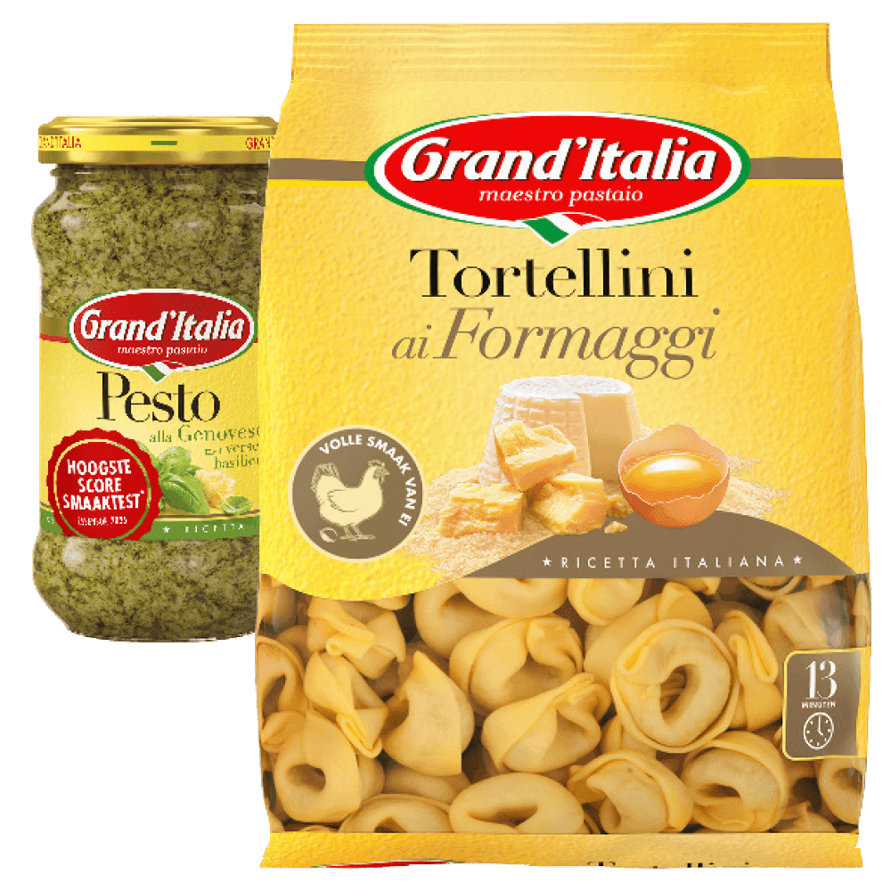 Alle Grand'Italia Pesto, gnocchi, orzo en tortellini