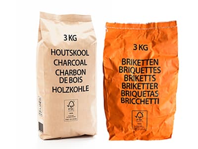 Houtskool of briketten
