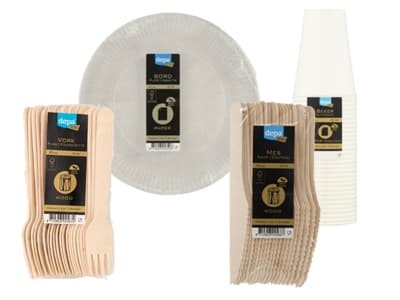 Wegwerp servies en bestek