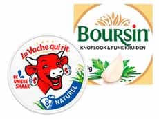 La Vache qui rit Smeerkaaspuntjes 120 gram of Boursin Knoflook en Fijne Kruiden 80 gram
