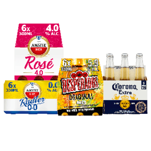 Desperados, Corona, Amstel Radler of Amstel Rosé