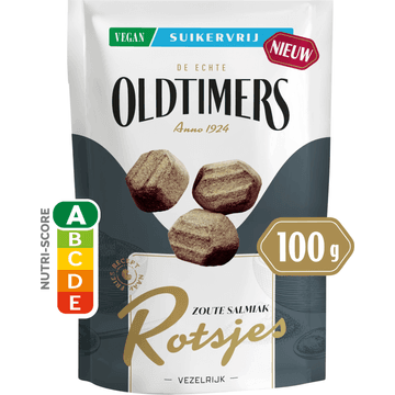 Oldtimers Zoute Salmiak Rotsjes 100 g