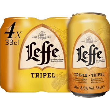 Leffe Tripel Belgisch Abdijbier Blikken 4 x 33 cl