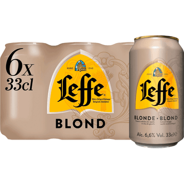 Leffe Blond Belgisch Abdijbier Blikken 6 x 33 cl
