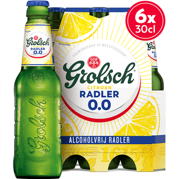 Grolsch - Citroen Radler - 0.0% Alcoholvrij - Fles - 6 x 300ML