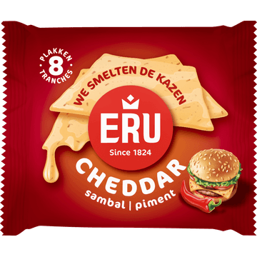 ERU Cheddar Piment Sambal 8 Plakken 150 g