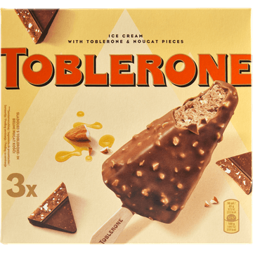 Toblerone Ice Cream with Toblerone & Nougat Pieces 3 Stuks 270 ml