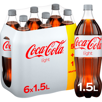 Coca-Cola Light 5+1 Gratis PET Fles 6 x 1,5 L