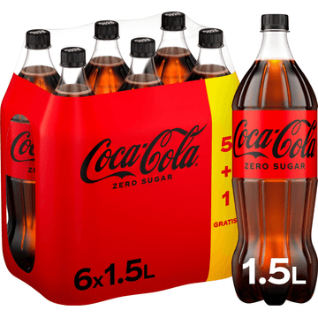 Coca-Cola Zero Sugar 5+1 Gratis 6 x 1,5 L