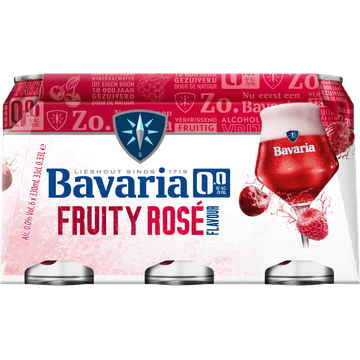 Bavaria 0.0% Alc. Vol. Fruity Rosé Flavour 6 x 330 ml