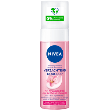 NIVEA Verzachtende Reinigingsmousse - Gezichtsreiniger - Amandelolie - Face Wash - Hydramine - Voor de droge en gevoelige huid