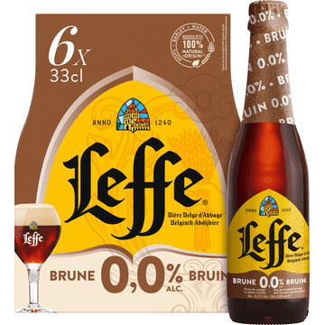 Leffe Bruin Alcoholvrij Bier 6 x 33 cl