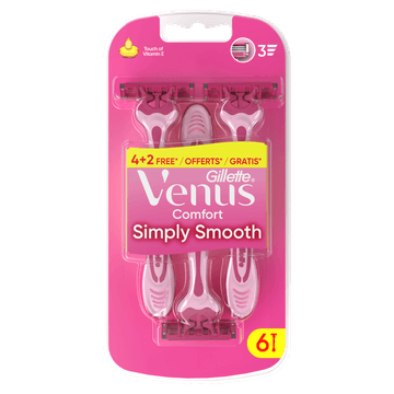 Gillette Venus Comfort Smooth Scheermessen, Pak Van 6