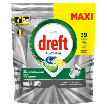 Dreft Platinum Citroen Vaatwascapsules 39 X