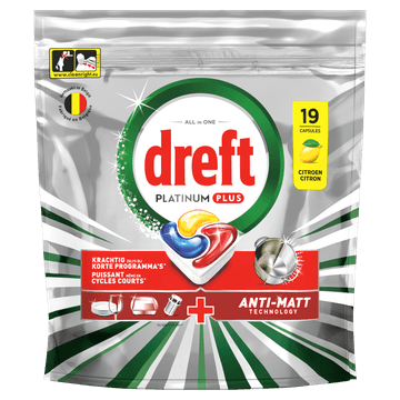 Dreft Platinum Plus Citroen Vaatwascapsules 19 Stuks