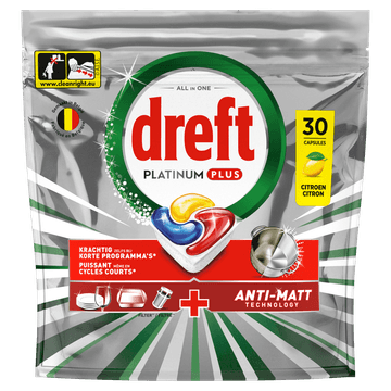 Dreft Platinum Plus, Citroen, Vaatwascapsules 30 X