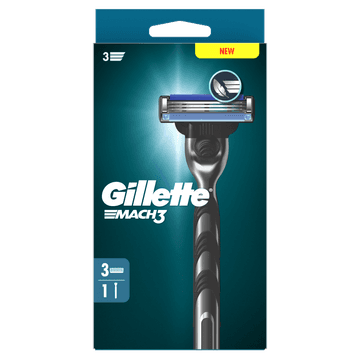Gillette Mach3 Base 1 Handvat + 3 Navulmesjes Voor Mannen
