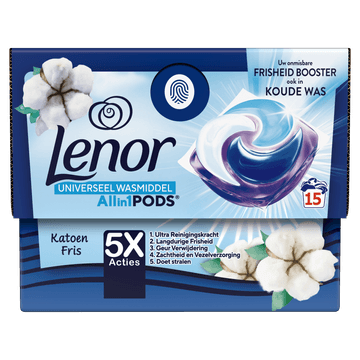 LENOR PODS Wascapsules 15 Wasbeurten, Katoen Fris