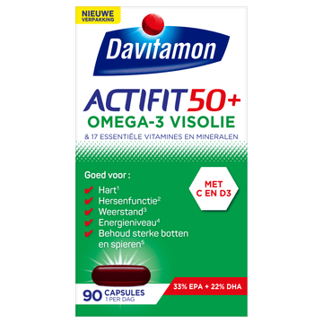 Davitamon Actifit 50+ Omega-3 visolie capsules, 90 stuks