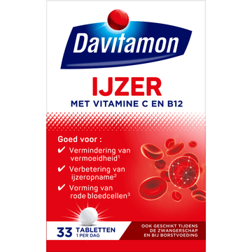 Davitamon IJzer met Vitamine C en B12 33 Tabletten