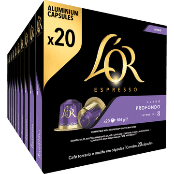 L'OR Espresso Lungo Profondo Aluminium Capsules 10 x 20 Stuks 104 g