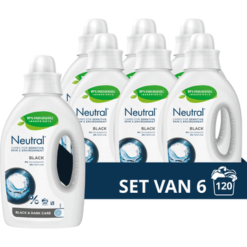 Neutral Vloeibaar Wasmiddel Zwart 6 x 20 wasbeurten