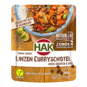 Hak Indiaas Gekruid Linzen Curryschotel 550g